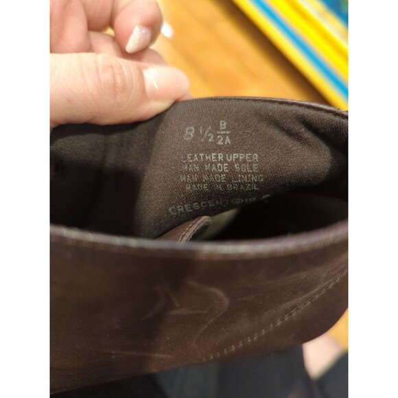 Easy Spirit Brown Leather Y2K Lace Up Ankle Boots Block Heel Size 8.5B Crescent - Picture 8 of 8